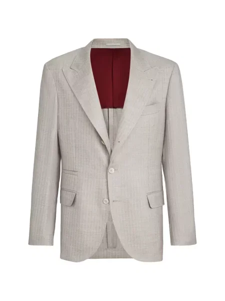 Sacou Brunello Cucinelli de mătase gri