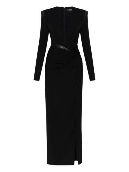 Rochie maxi Versace cu crăpătură de costum negru