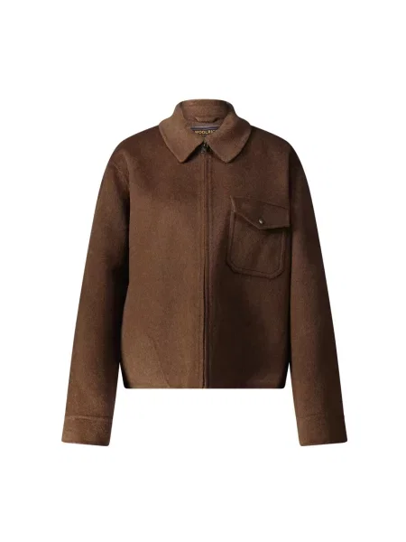 Kurtka Woolrich wełniana brązowa