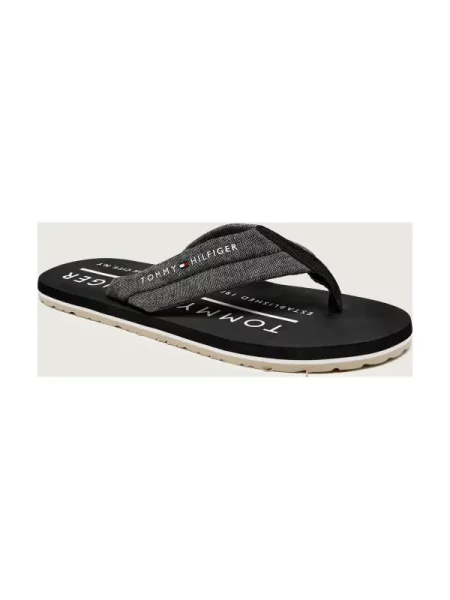 Férfi papucsok Tommy Hilfiger Chambray Beach Sandal black. Méret: 42 EU fekete