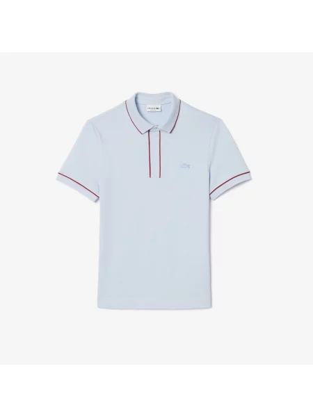 Lacoste Koszulka Polo Smart Paris Stretch Cotton Z Kontrastowym Wykończeniem niebieska