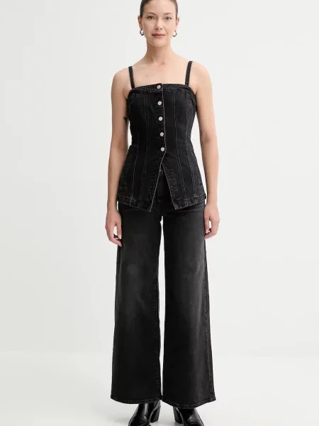 Rifle Levi's HR WIDE LEG HR WIDE LEG čierna