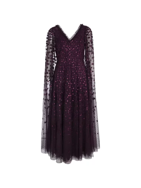 Oblekové maxi maxi šaty Needle & Thread fialové