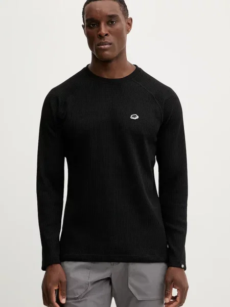 Mammut longsleeve Waffle gładki czarny