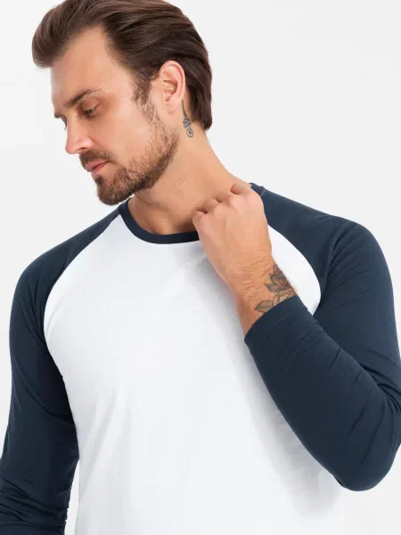 Majica z dolgimi rokavi Ombre raglan rokav bela