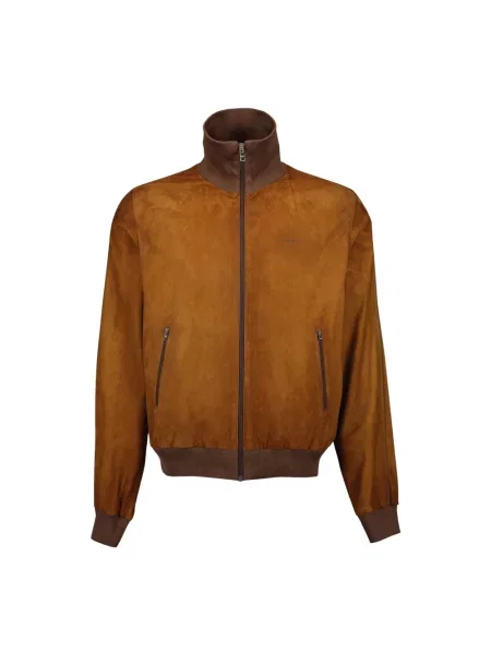 Kurtka skórzana Prada brązowa