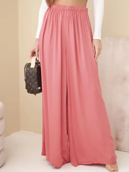 Talie elastică talie pantaloni Kesi Włoski alb