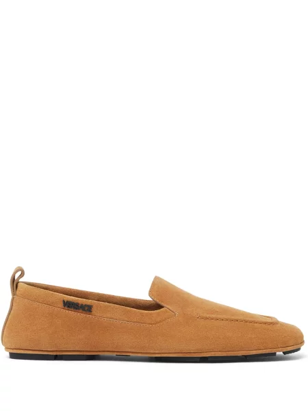 Pantofi loafer Versace din piele de căprioară maro