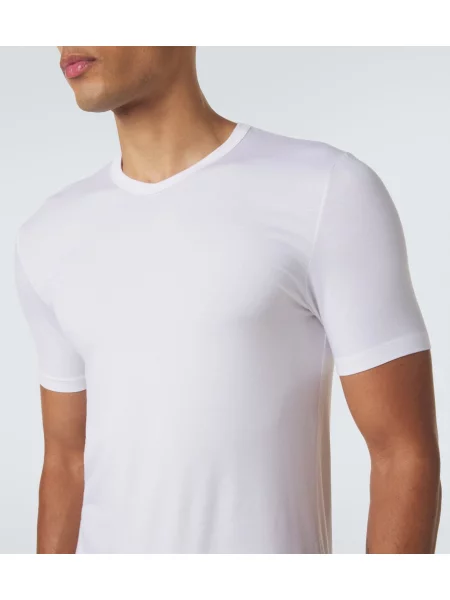 Tricou Zimmerli din jerseu alb