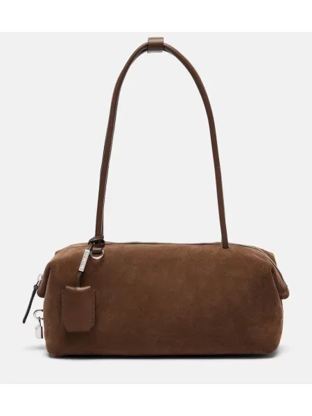 Geantă Max Mara din piele de căprioară maro