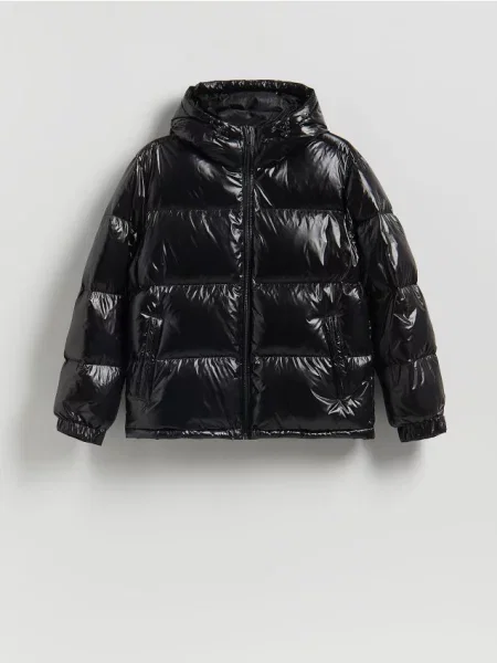 Reserved Geacă de puf cu glugă negru