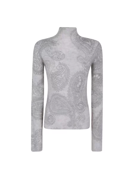 Sweter Emporio Armani z nadrukiem z wzorem paisley szary