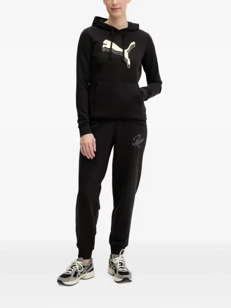 Hanorac cu glugă Puma cu imagine cu cordon negru