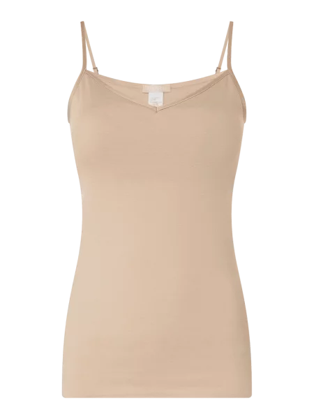 Podkoszulka z bawełny merceryzowanej — watowany model ‘Cotton Seamless’ Hanro beżowa