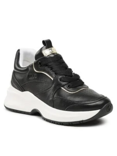 Liu Jo Bőr sneakers tornacipő LILY 08 fekete