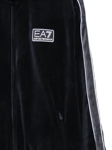 Βελούδινος ριγέ φούτερ Ea7 Emporio Armani μπλε