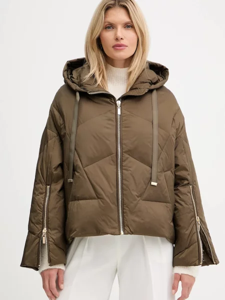 Twinset kurtka puchowa zimowa oversize zielony