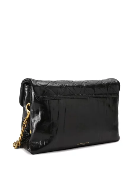Кожена ватиран чанта Kurt Geiger London черно