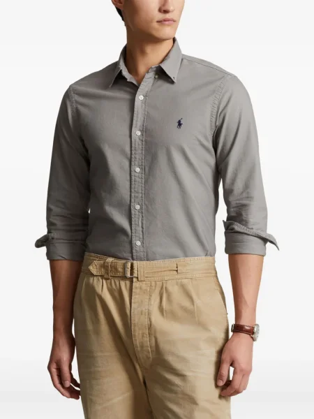 Ленена раница Polo Ralph Lauren бродирана сиво