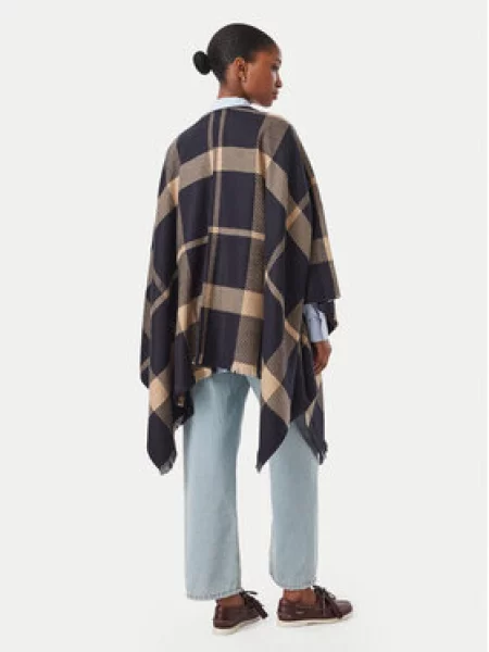 Barbour Pončo Isabelle Tartan Serape Mornarsko modra bež