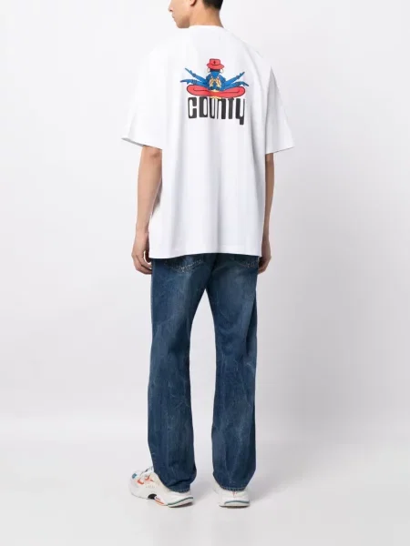 Raštuotas marškinėliai Marcelo Burlon County Of Milan balta
