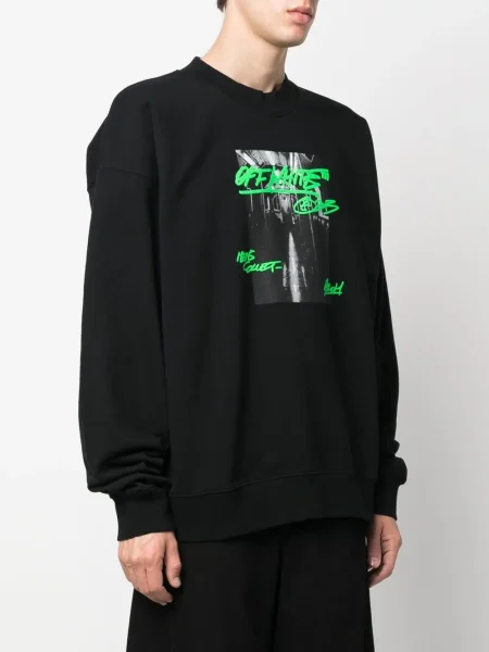 Суитчър Off-white с принт бяло