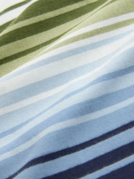 Next Tricou bleumarin / verde alb