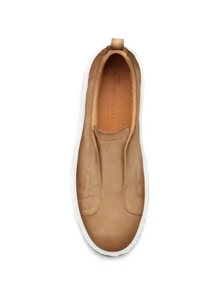 Chiloți Santoni din piele de căprioară slip-on maro
