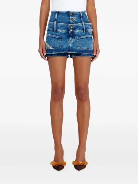 Pantaloni scurți din denim Diesel albastru