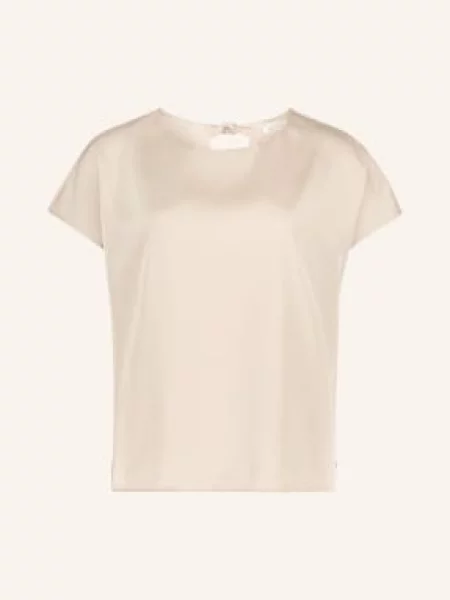 Betty&Co Koszulka Z Dekoltem W Serek beige beżowa