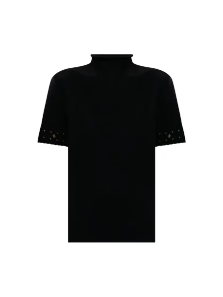 Dzianinowy sweter Twinset z dżetami czarny