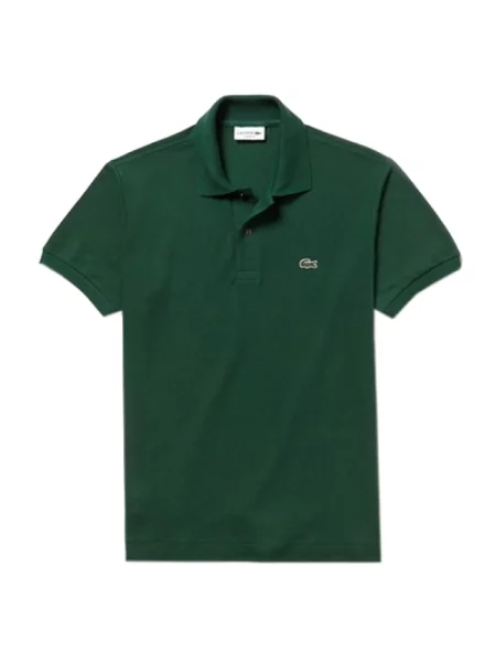 Lniana koszulka polo Lacoste z logo w miejskim stylu zielona