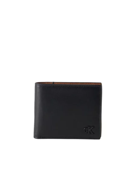 Calvin Klein Portofel Bold Ck Suede Billfold W/ Coin negru