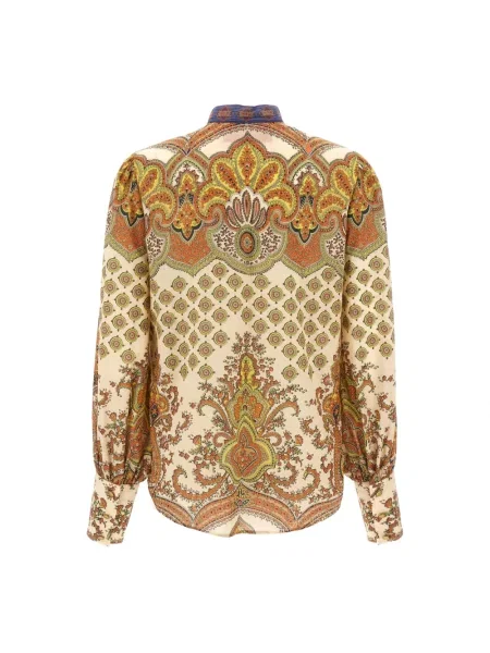 Lniana koszula Valentino Garavani z falbankami z wzorem paisley