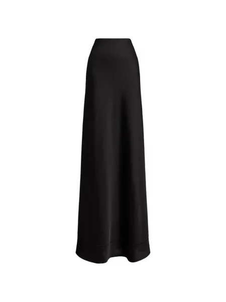 Fusta maxi Lauren Ralph Lauren în linie A negru