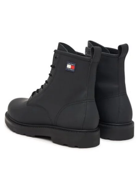 Tommy Jeans Bakancs Archive Rubber Lace Boot fekete