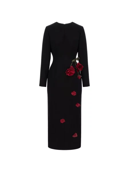 Rochie midi Cristina Savulescu cu aplicații până la genunchi de costum negru