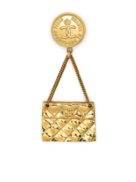 Prošívaný přívěsek Chanel Pre-owned zlatý