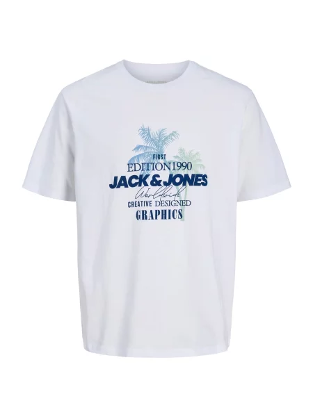 JACK & JONES Tricou JJGRADIENT bleumarin / albastru deschis alb