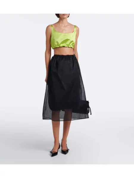 Top Prada de mătase verde