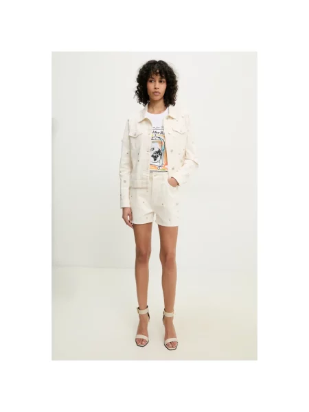 Szorty jeansowe Moschino beżowe