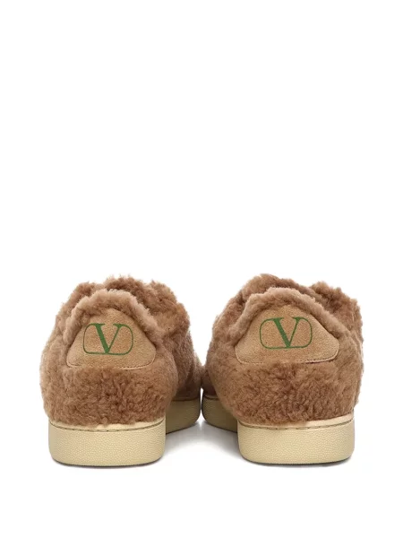 Sneakers Valentino Garavani από δέρμα προβάτου με αυτόγραφο καφέ