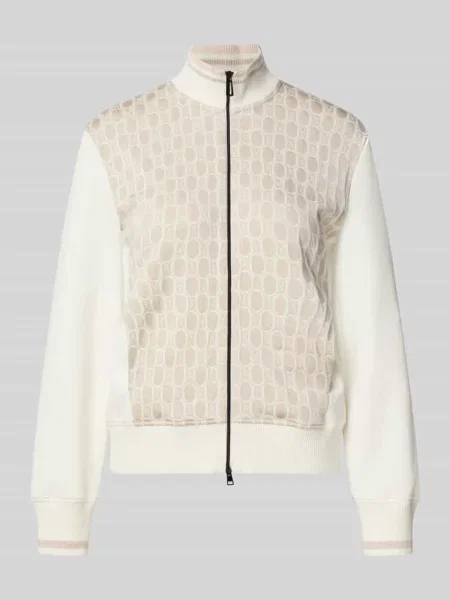 Bluza rozpinana z mieszanki z zamkiem błyskawicznym dwustronnym Marc Cain biała