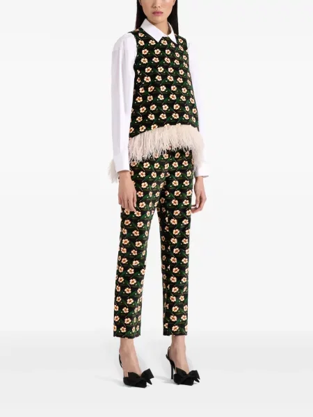 Cropp pantaloni La Doublej cu model floral cu imagine negru