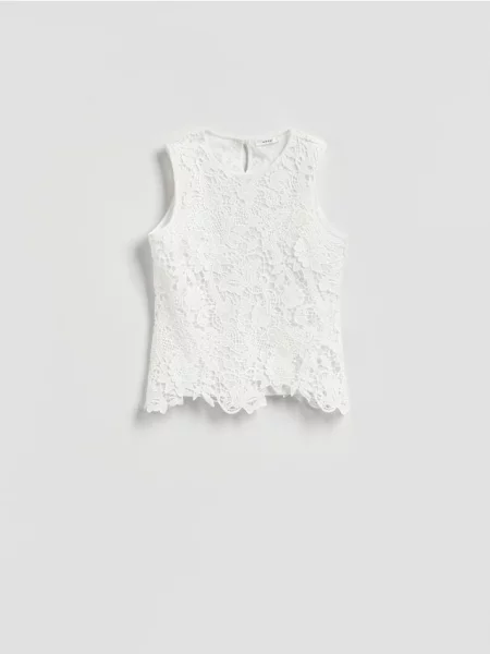 Bluză Reserved ajurata alb