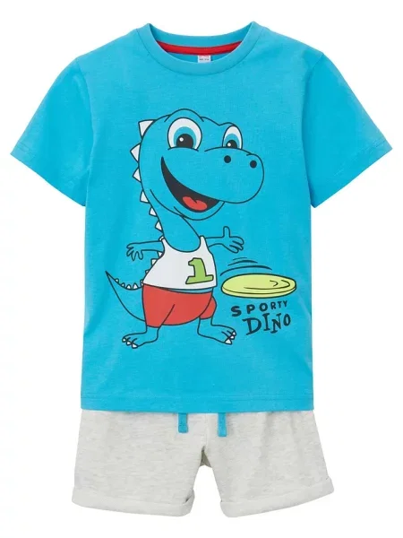 T-shirt + szorty 2 części niebieska