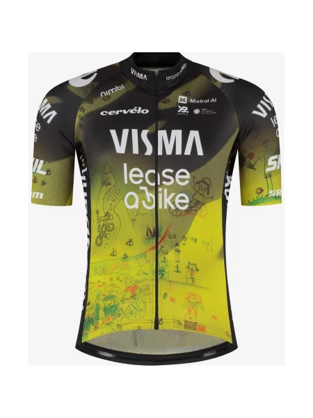Koszulka damska z krótkim rękawem Team Visma Lease a Bike Tour de France Femmes Replica żółty XS czarny