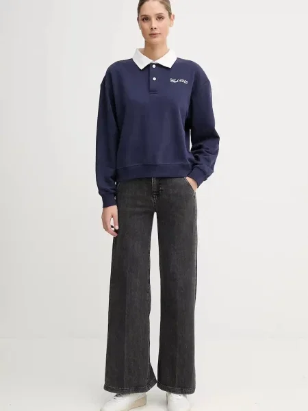 United Colors of Benetton bluza granatowy z aplikacją