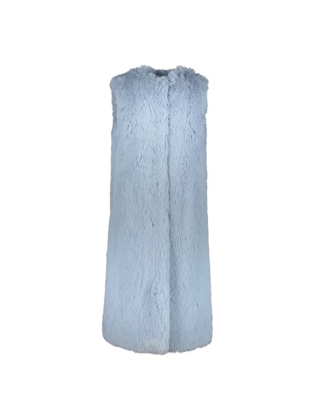 Sztuczne futro kamizelka Herno niebieska