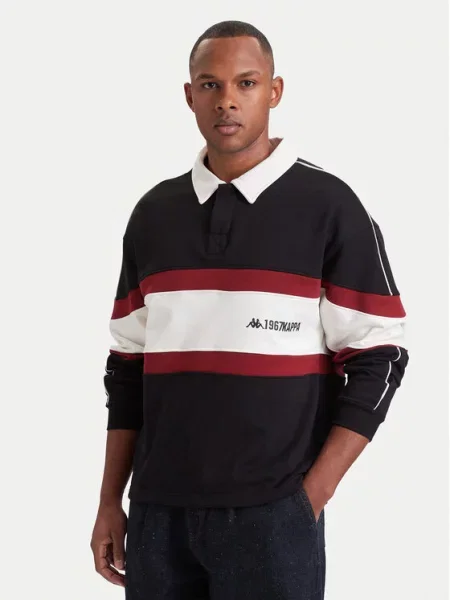 Kappa Тениска с яка и Comfort Fit черен